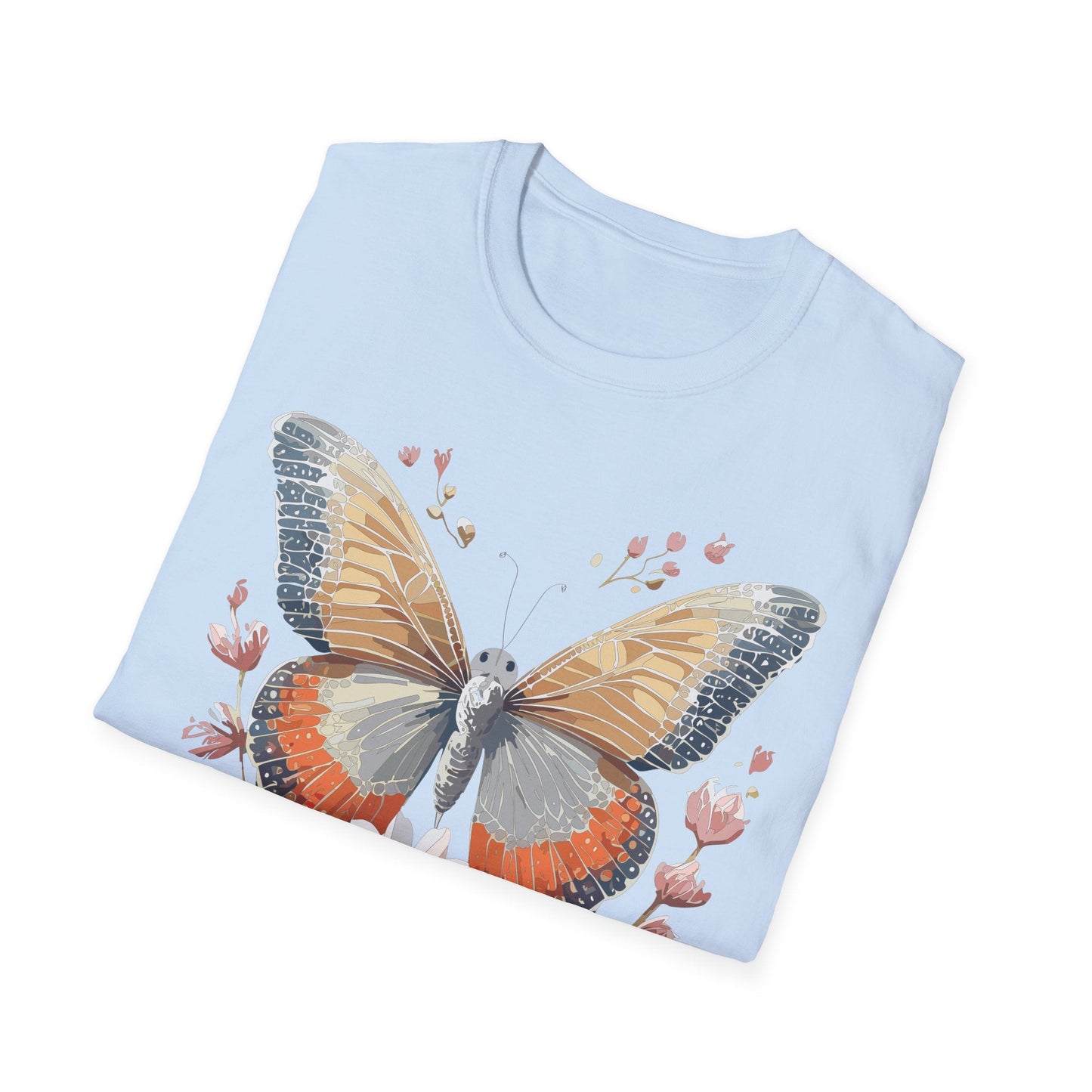 Unisex Butterfly T Shirt Softstyle Gildan 64000 Comfortable Durable Tee For Everyday Wear