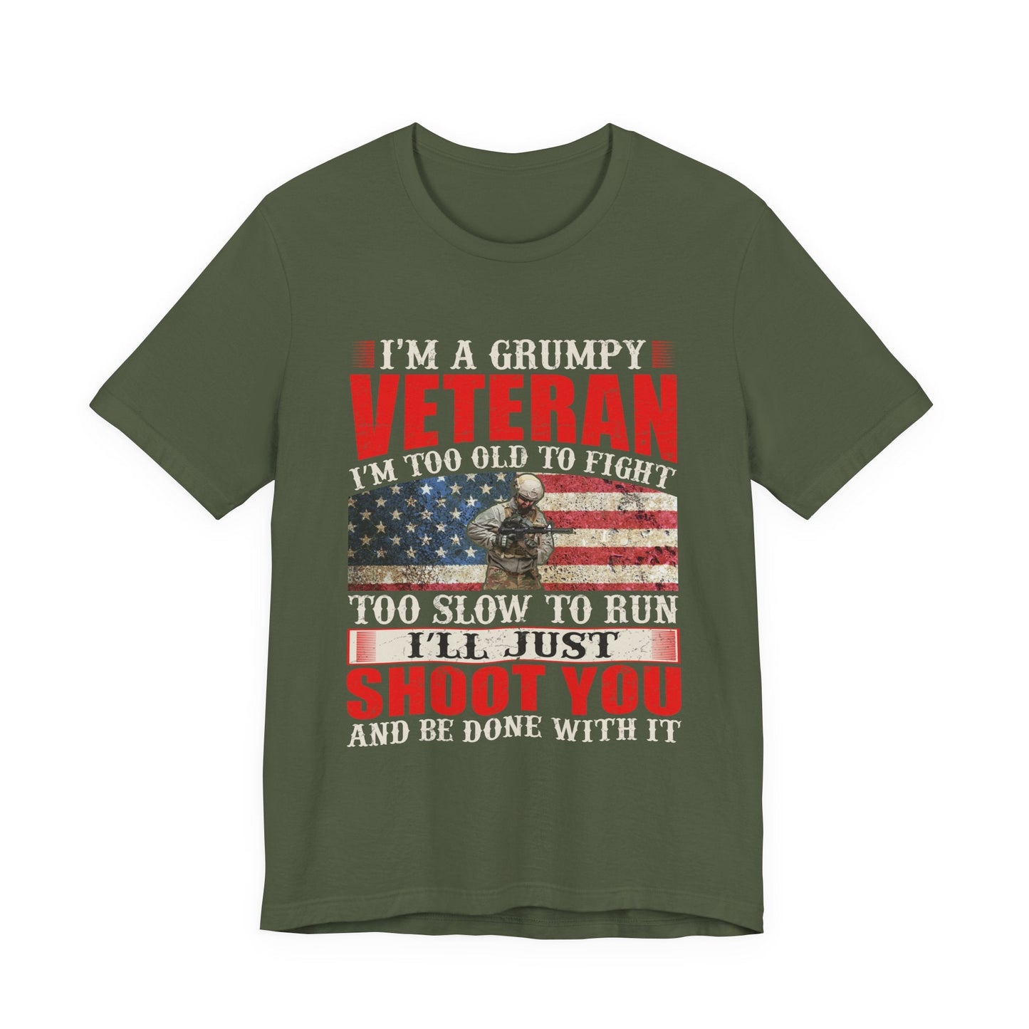 Army Veteran Patriotic Graphic Design Unisex Cotton T-Shirt v38