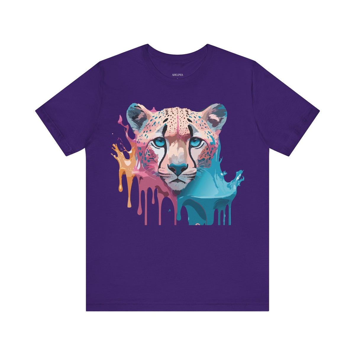 Cheetah Graphic Unisex Cotton Bella+Canvas Tee with Art Animal Design e302