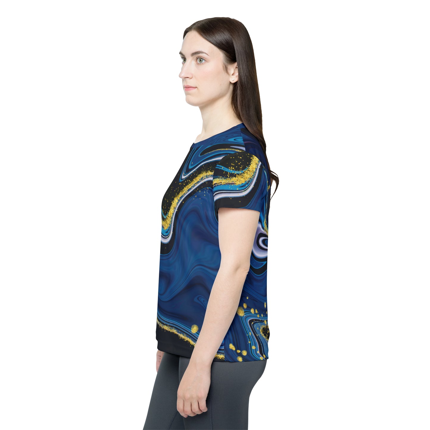 Poly Jersey Tee Shirt with abstract prints