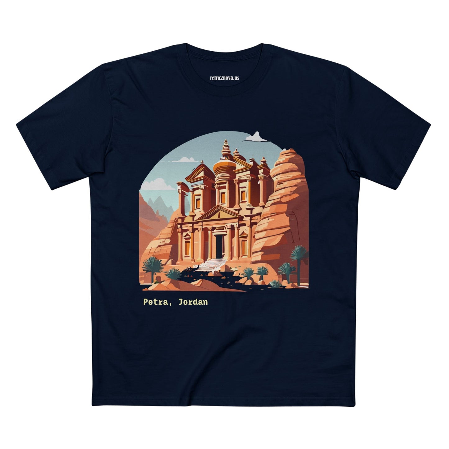 Travel Shirt Unisex Petra Tourist Shirt Art Design Premium Cotton Tee Retro2Nova