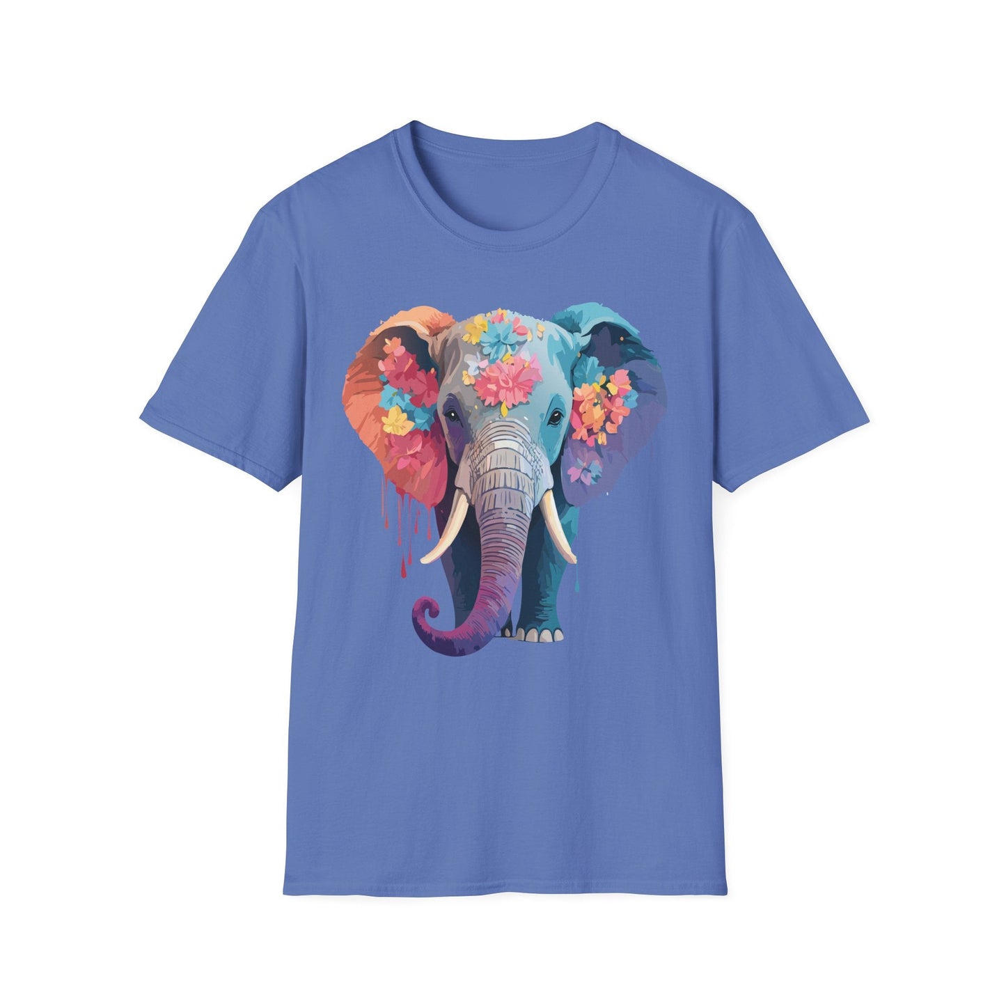 Unisex Elephant T Shirt Gildan SoftStyle 64000 100 Percent Ring Spun Cotton Tee Shirt