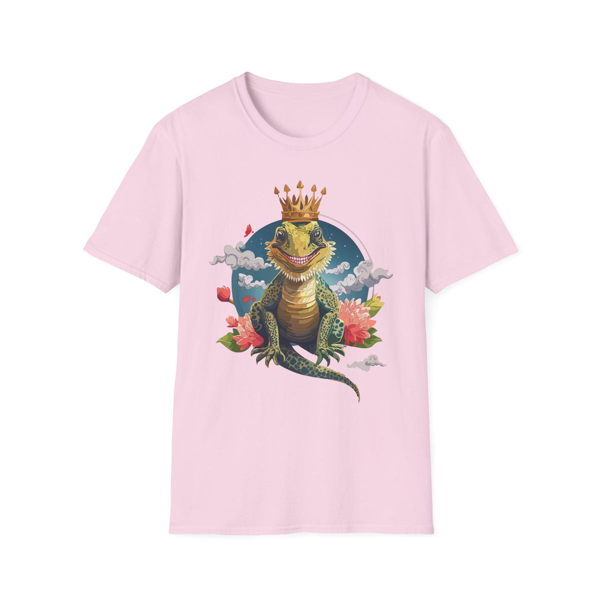 Crowned Lizard King T-Shirt | Royal Gecko Illustration