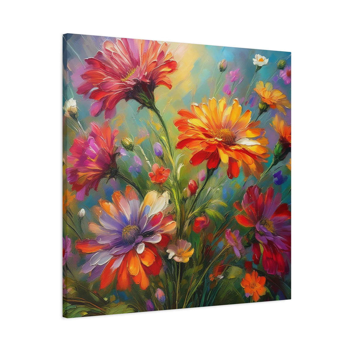 Flowers Print Canvas, Floral Oil Paint Print 20x20, 24x24, 30x30, 32x32, 36x36, Floral Art Design Print Non-Frame MC-13