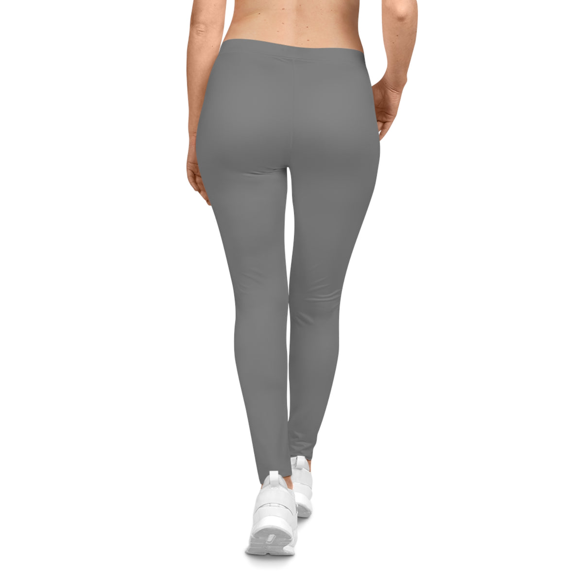 True Grey Color Women's Poly-Span Casual Leggings Print Everyday Activewear Pants