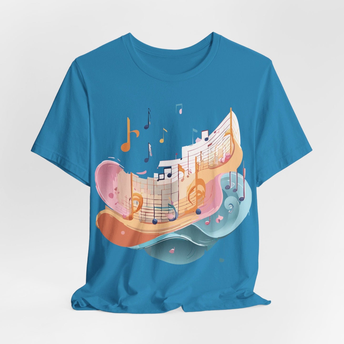 Music Graphic Unisex 100 Cotton Vintage Art with Musical Elements Tee 27