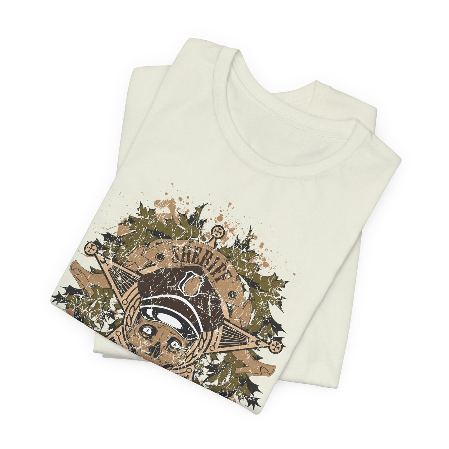 Skull Floral Emblem Graphic Unisex Cotton Tee Art-45