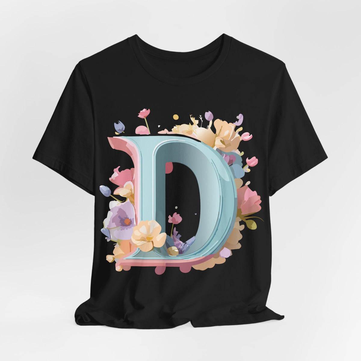 Letter D Graphic Unisex Cotton Bella+Canvas Tee with Art Letter Design
