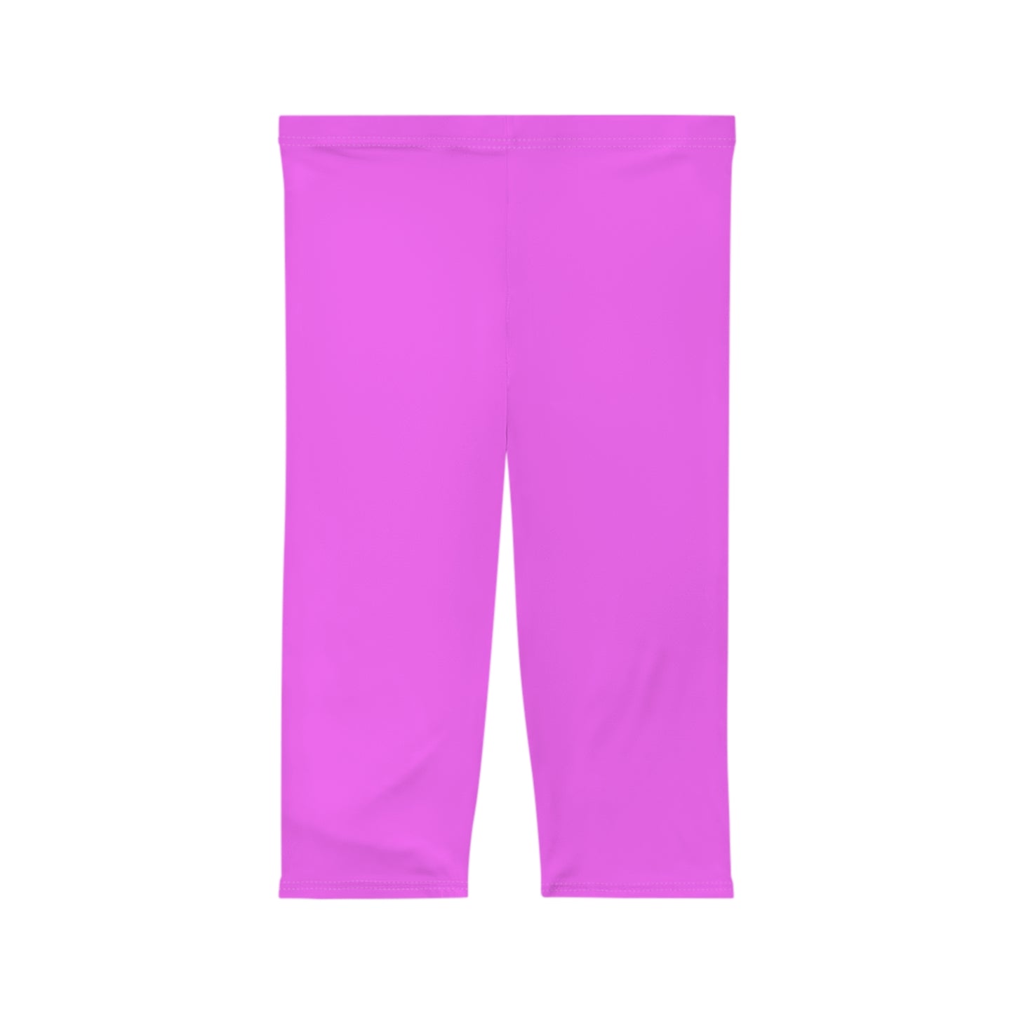 Bright Peony Purple Color Women's Brushed Suede Poly Span Casual Capri Leggings XS-2XL