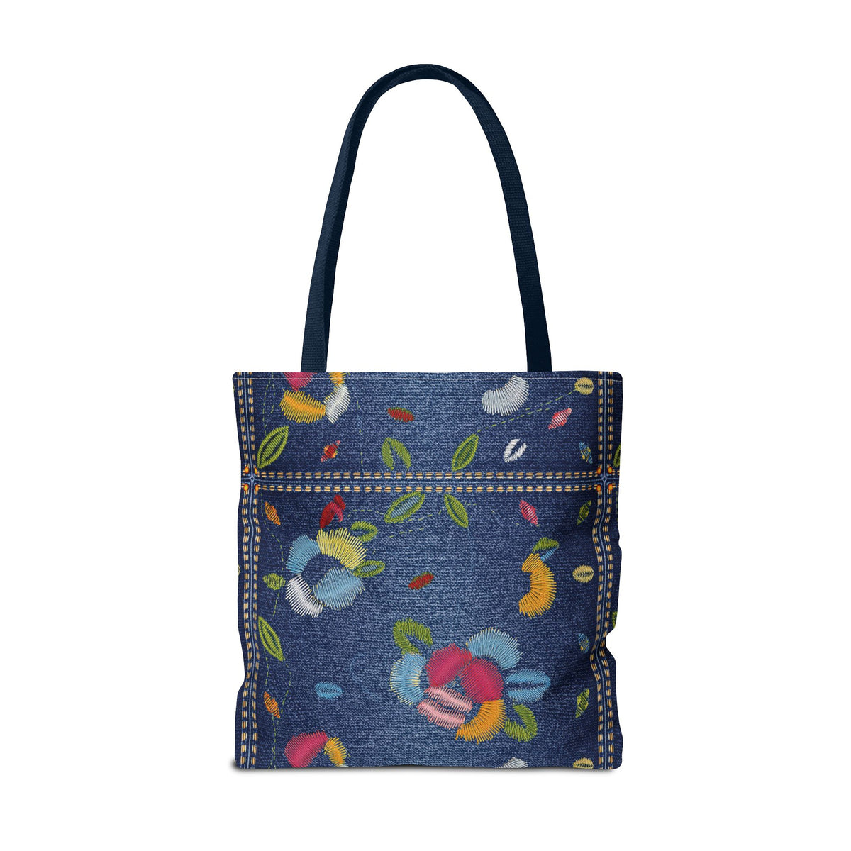 Denim Fabric Imitation Print Unisex Canvas Bag Poly Spun 3 Sizes Tote Bag 158