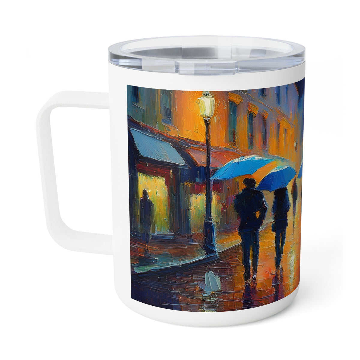 Art Design Insulated Coffee Mug with Clear Lid 10oz Insulated Coffee Mug 10oz