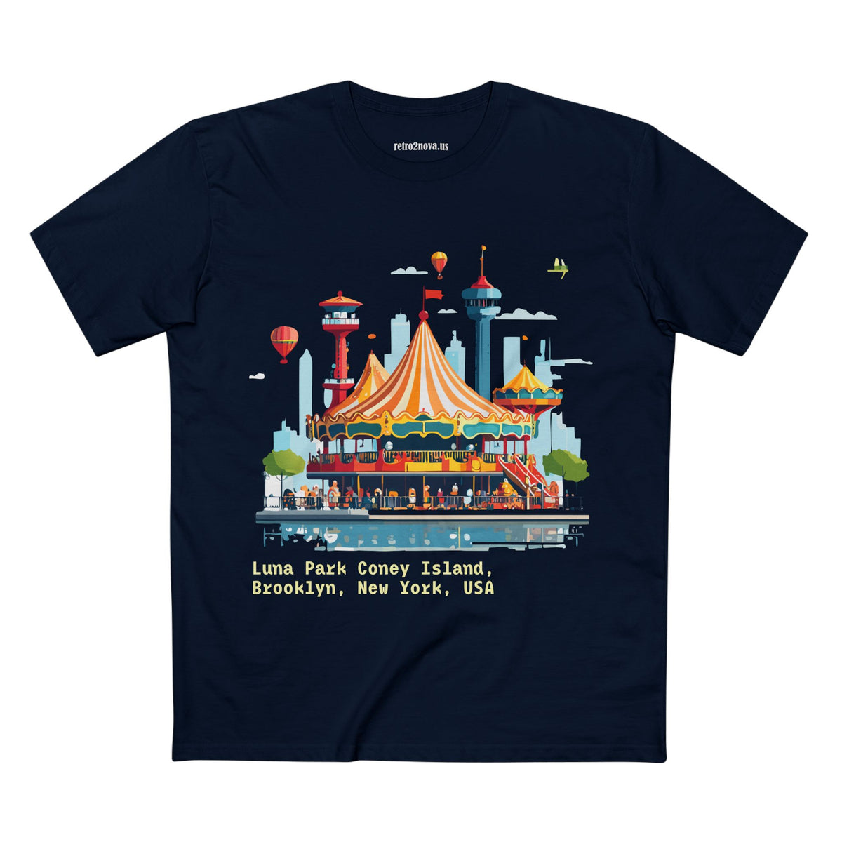 Luna Park Coney Island Carousel Tee | Brooklyn New York Illustration