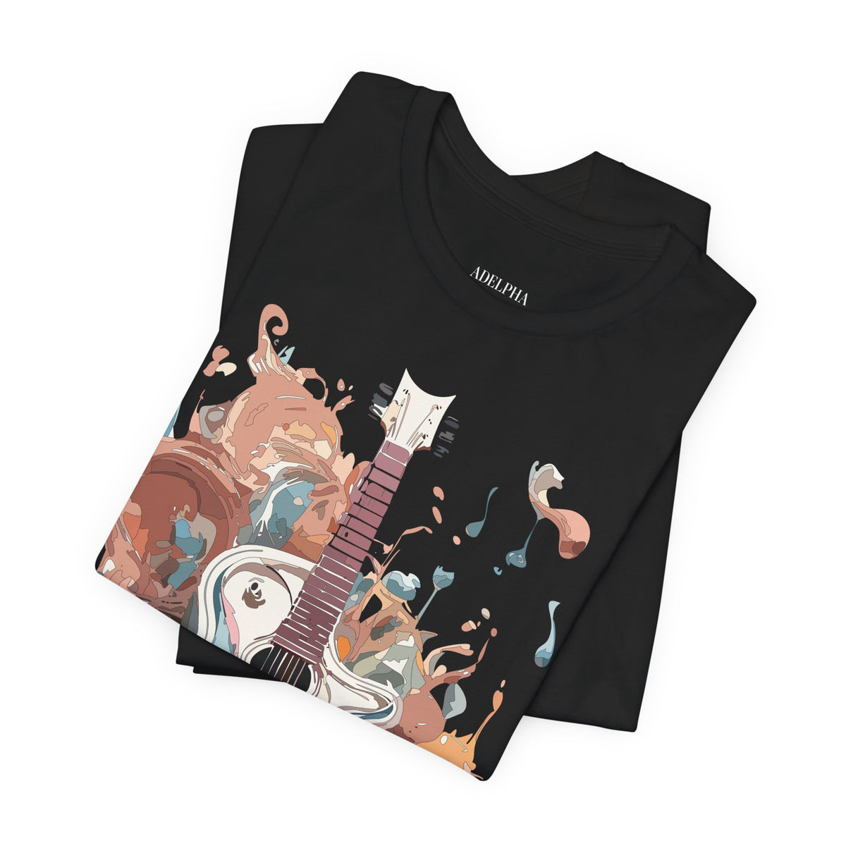 Music Graphic Unisex Cotton Bella+Canvas Tee with Art Design m130