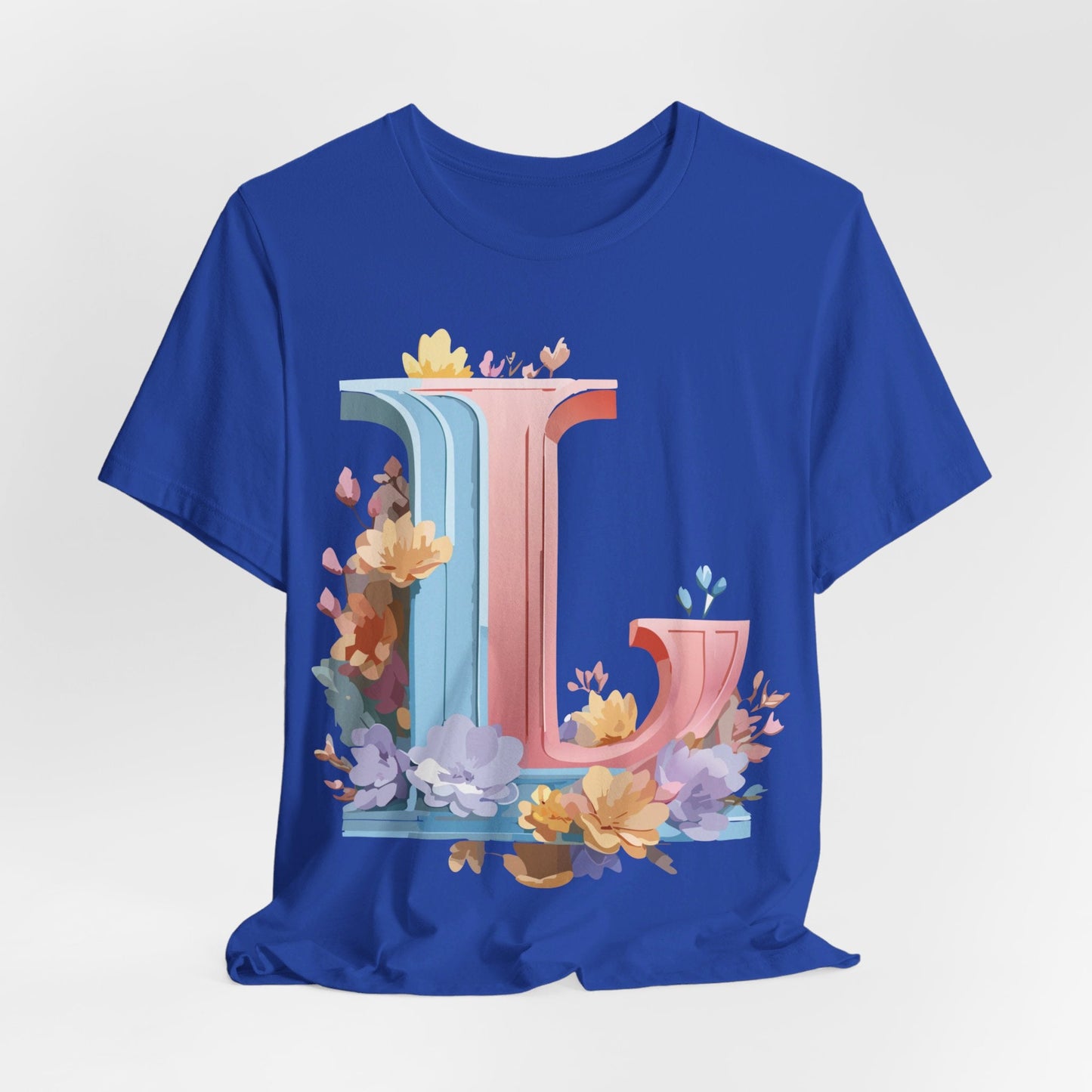 Letter L Shirt Graphic T Shirt Unisex Short Sleeve Vintage Inspired Artwork By Adelpha
