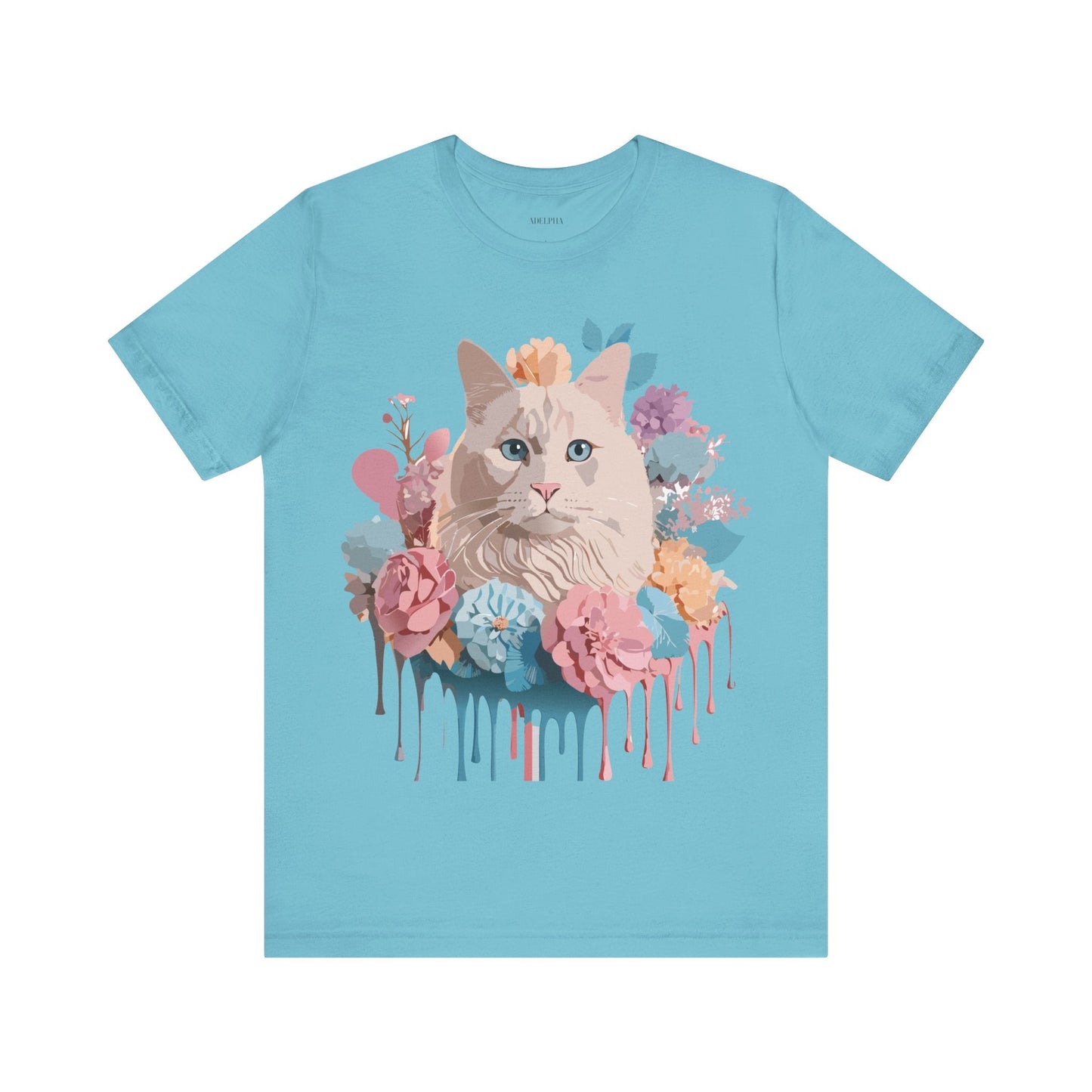Cat Graphic Tee Unisex Short Sleeve Shirt With Vintage Art Adelpha