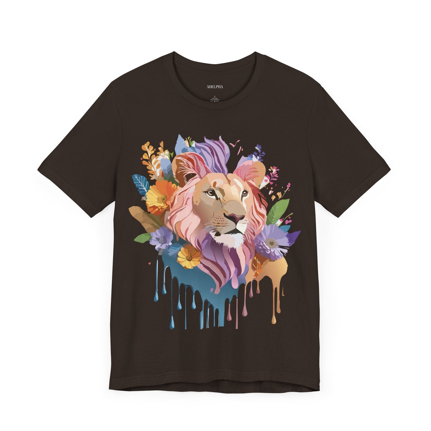 Lion Graphic Tee Unisex Short Sleeve Art Design From Adelpha Premium Vintage Inspired Tee