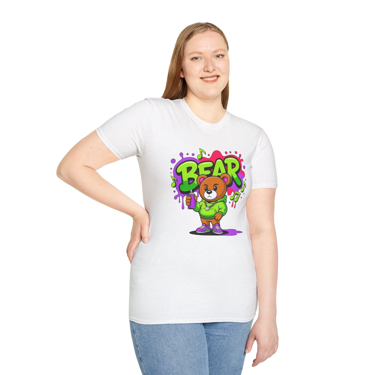 Cartoon T Shirt With Animation Funny Animals Tee Gildan Softstyle 64000 100 Percent Ring Spun Cotton