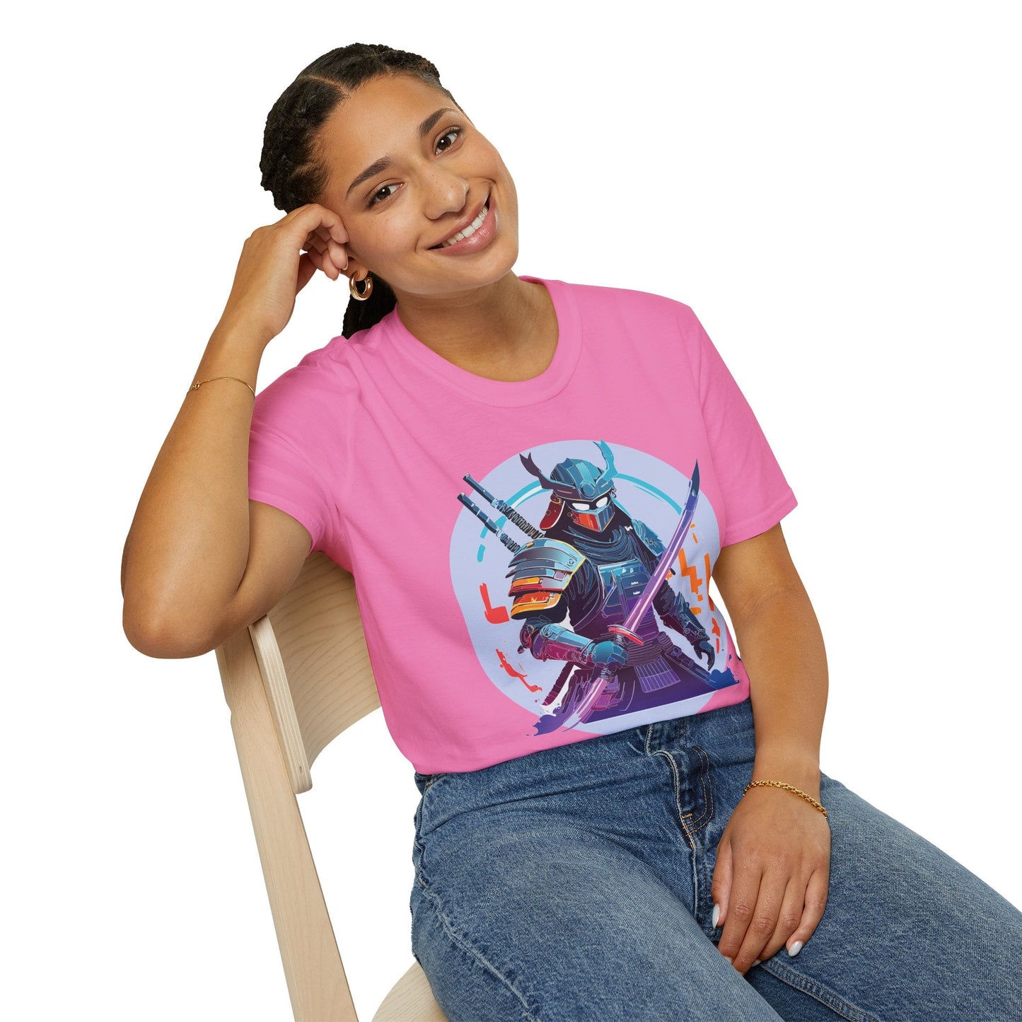 Samurai Shirt Unisex Softstyle Tee 100 Percent Ring Spun Cotton Light 4.5 Oz Graphic Gildan 64000