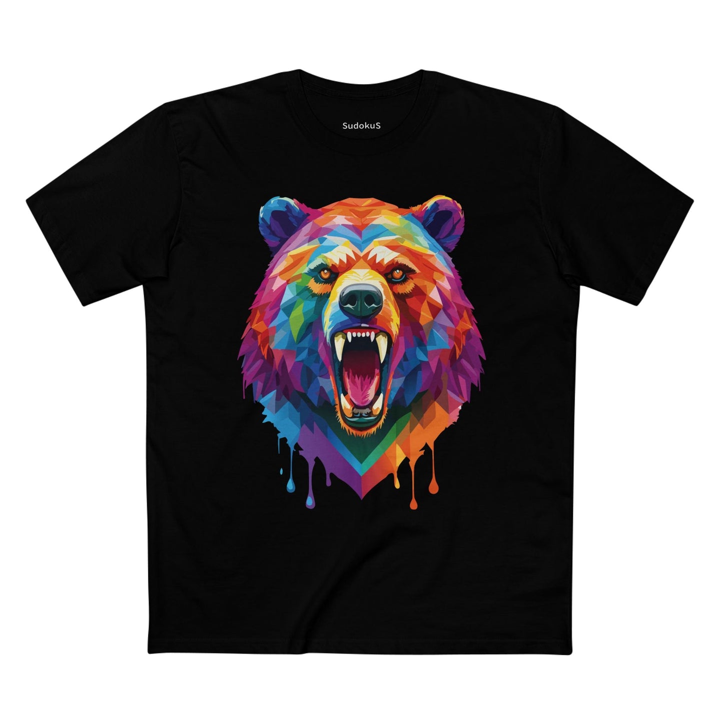 Bear Graphic Unisex 100 Cotton Staple Tee with Animal Design Artwork 14