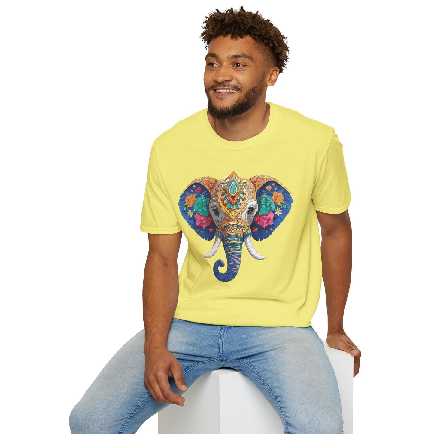 Elephant T Shirt Unisex Gildan Softstyle 64000 100 Percent Cotton Graphic Animal Tee