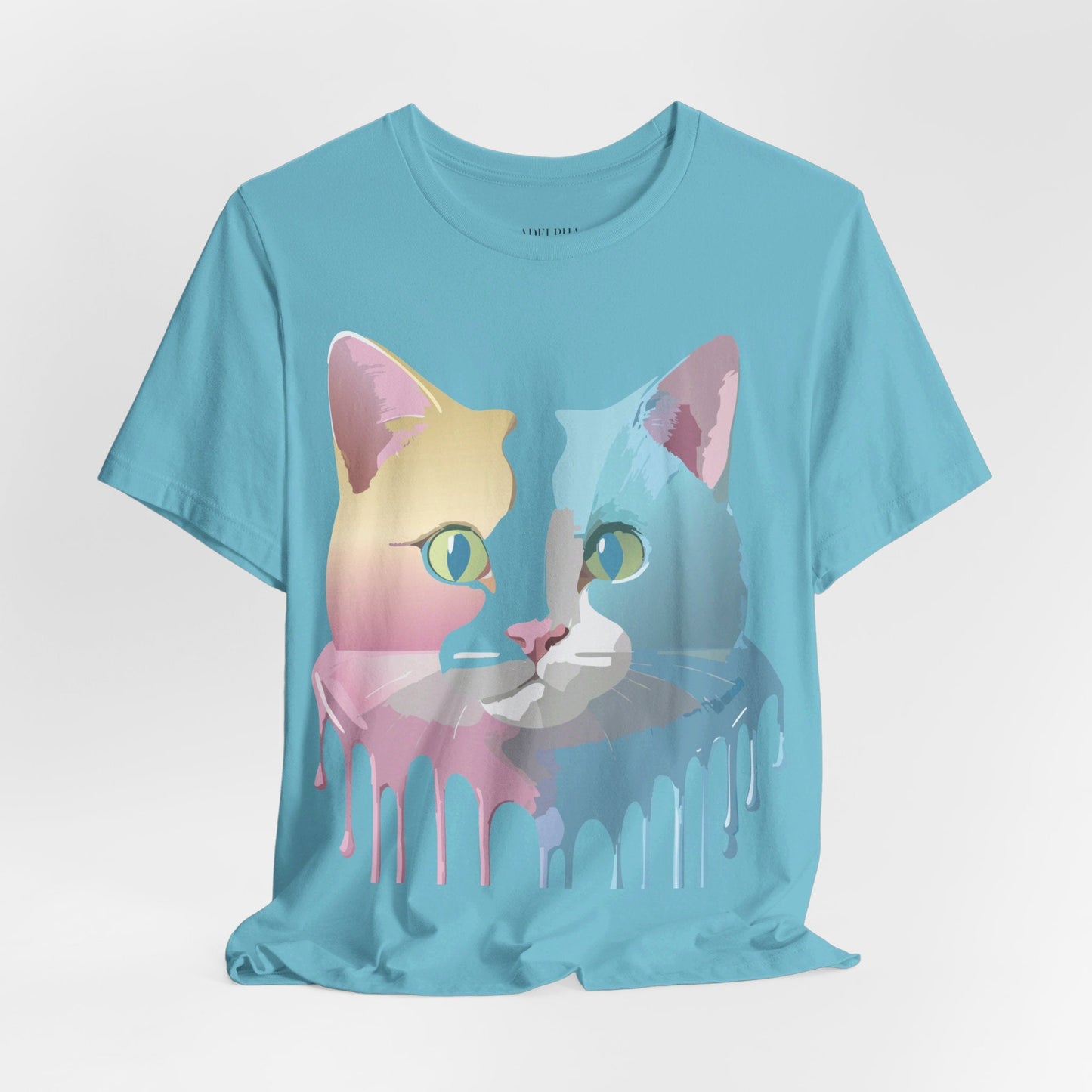 Cat Graphic Tee Unisex Short Sleeve Shirt Vintage Style Adelpha