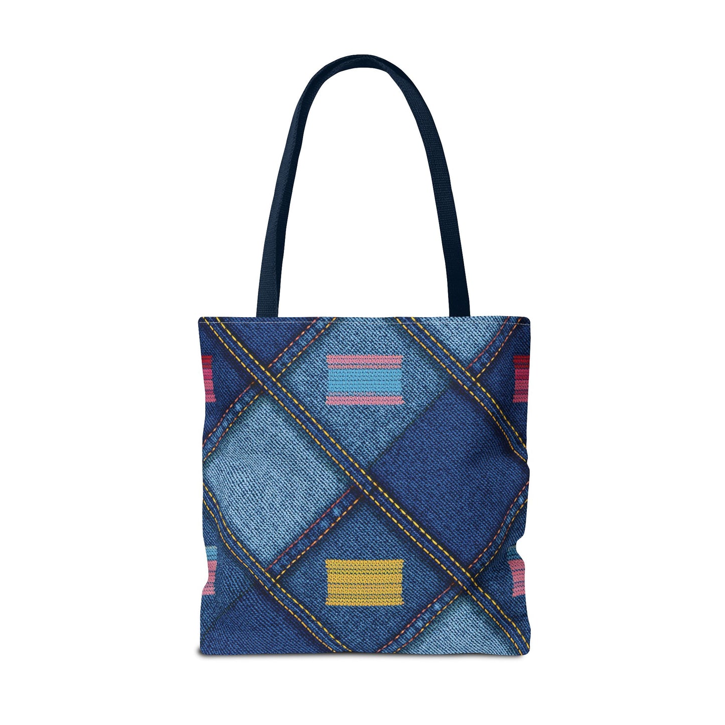 Denim Fabric Imitation Print Unisex Canvas Bag Poly Spun 3 Sizes Tote Bag 146