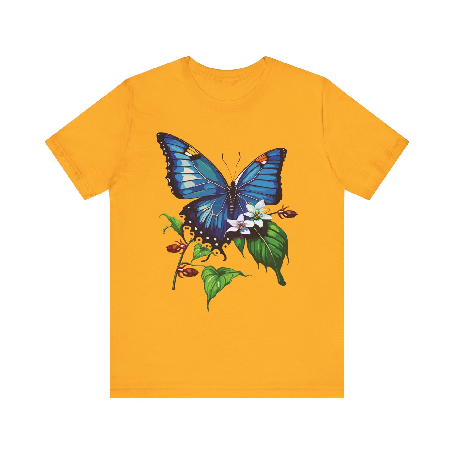 Cotton Tee Shirt with Butterfly Prints