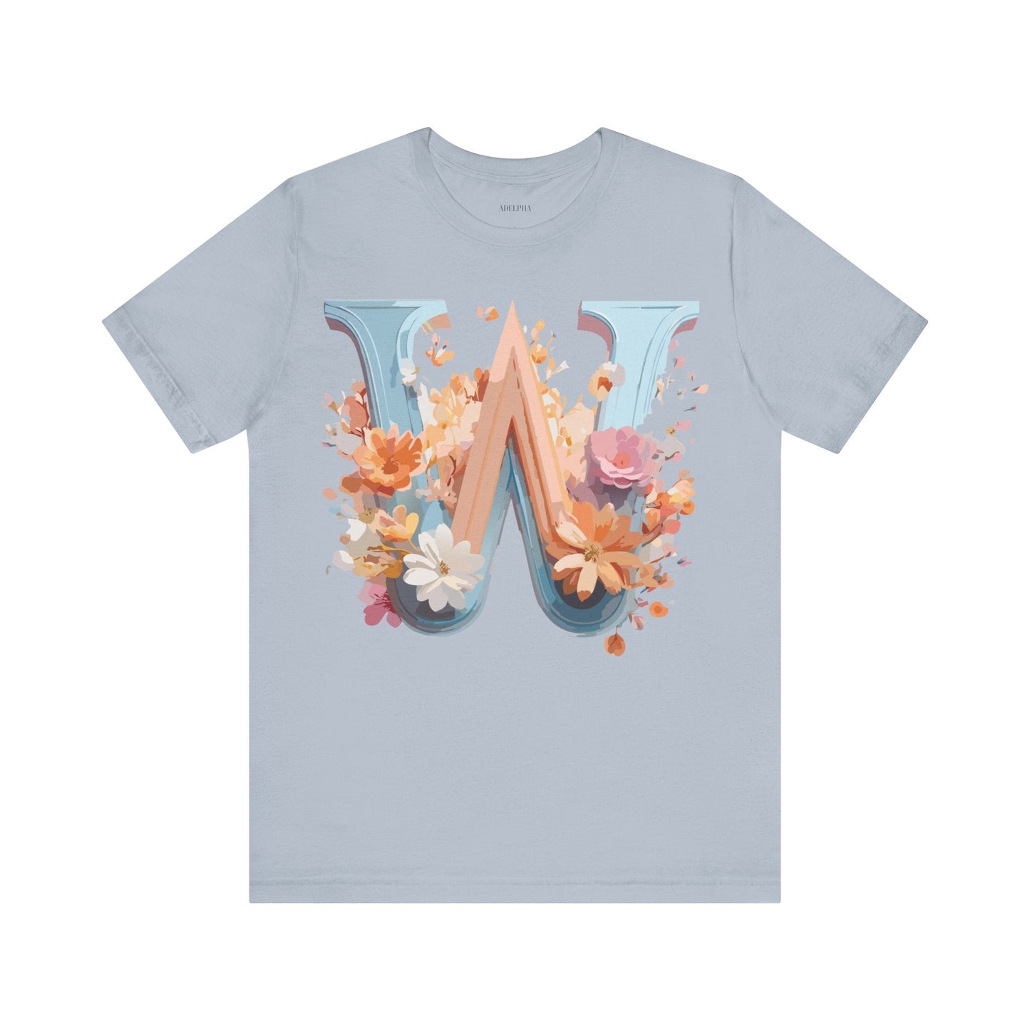 Letter W Shirt Unisex Graphic Tee Vintage Inspired Adelpha Art Design Short Sleeve