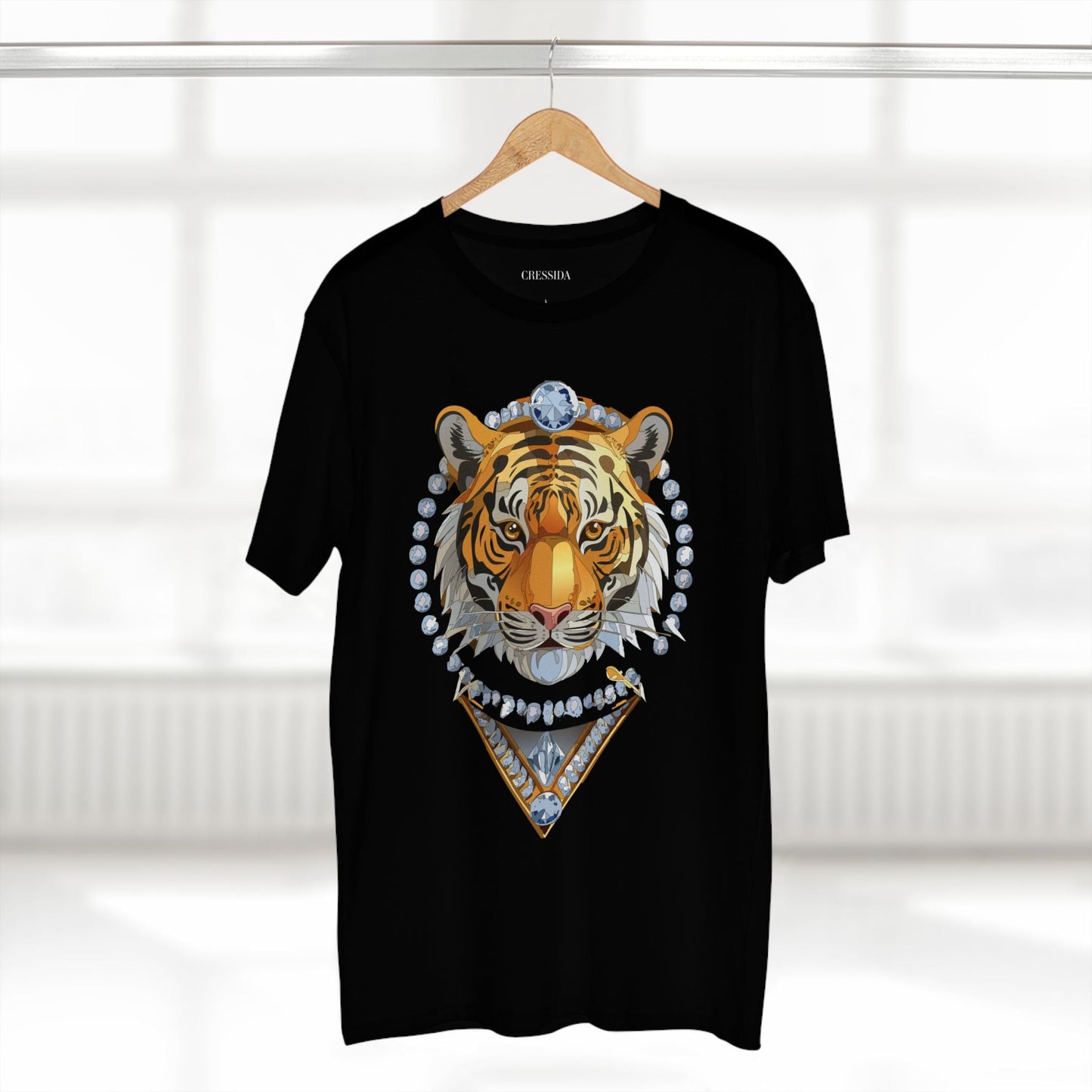 Tiger Graphic Unisex 100 Cotton Tee With Unique Animal Golden Medallion Art Design 5