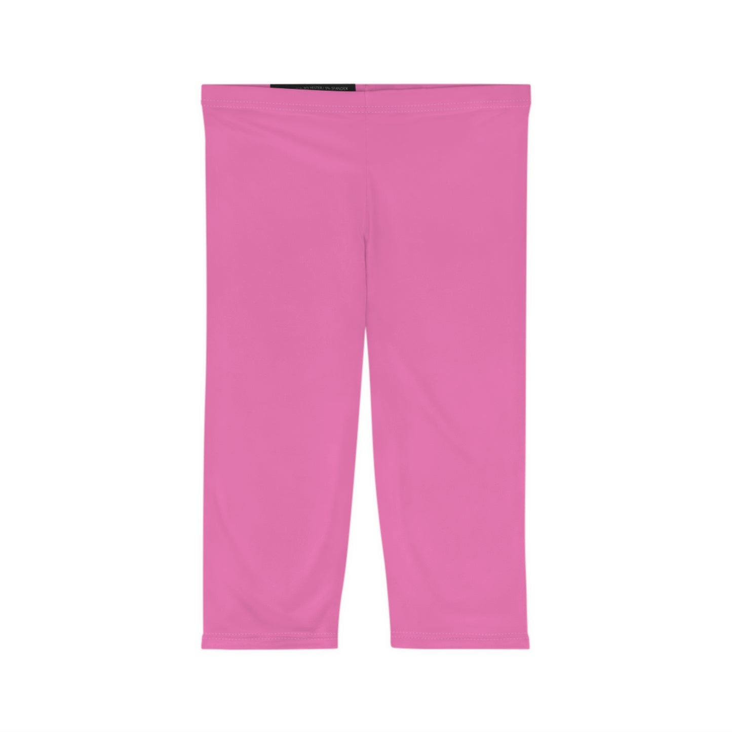 Pink Carnation Color Women's Brushed Suede Poly Span Casual Capri Leggings XS-2XL