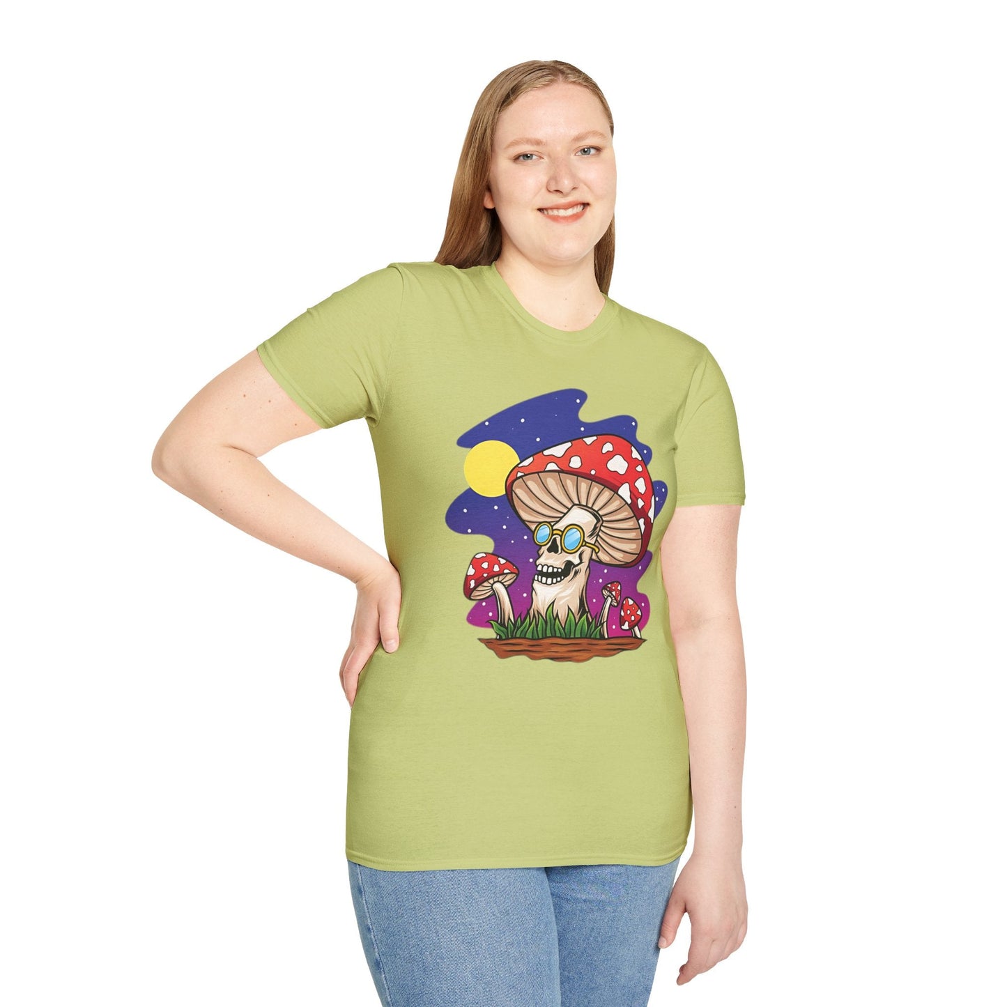 Funny Mashroom Graphic Unisex Softstyle Cotton With Cartoon Illustration Design 26