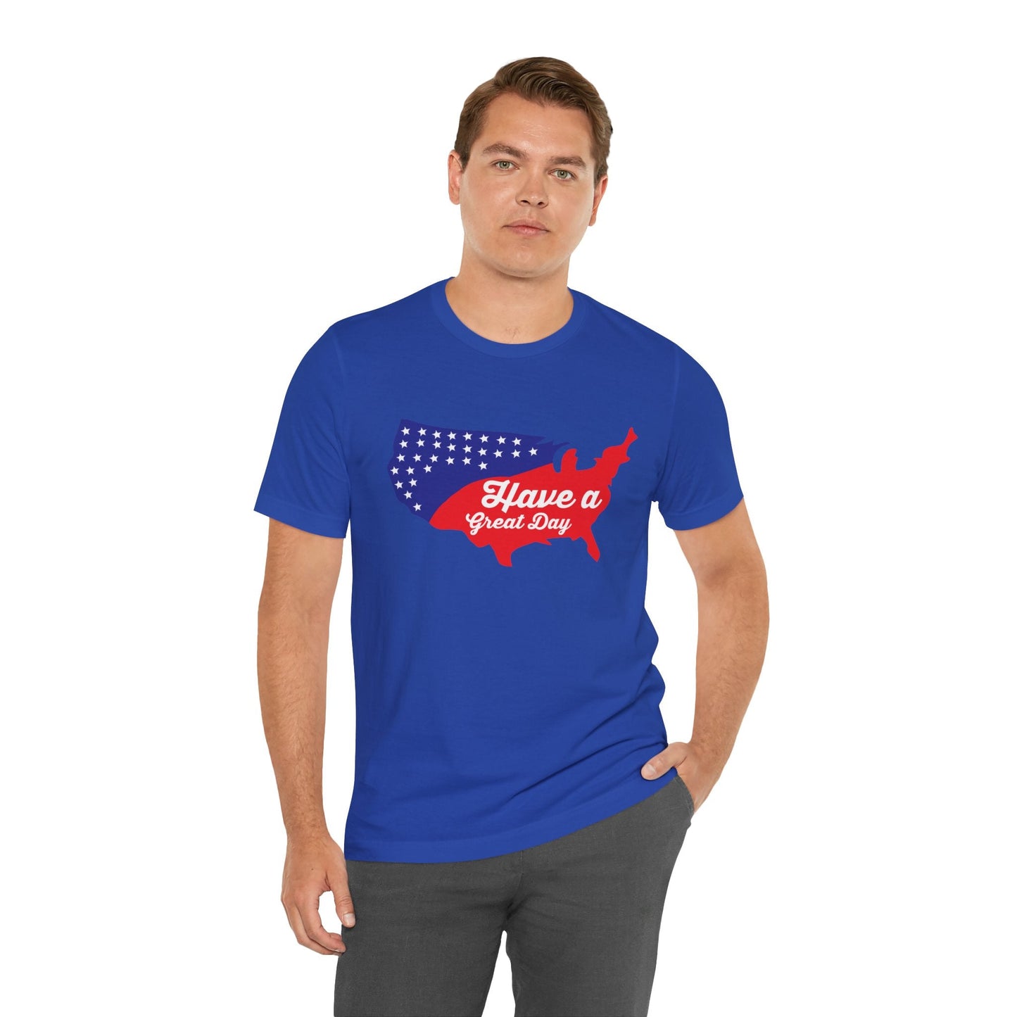 USA Map Patriotic Graphic Unisex Cotton T-Shirt 021