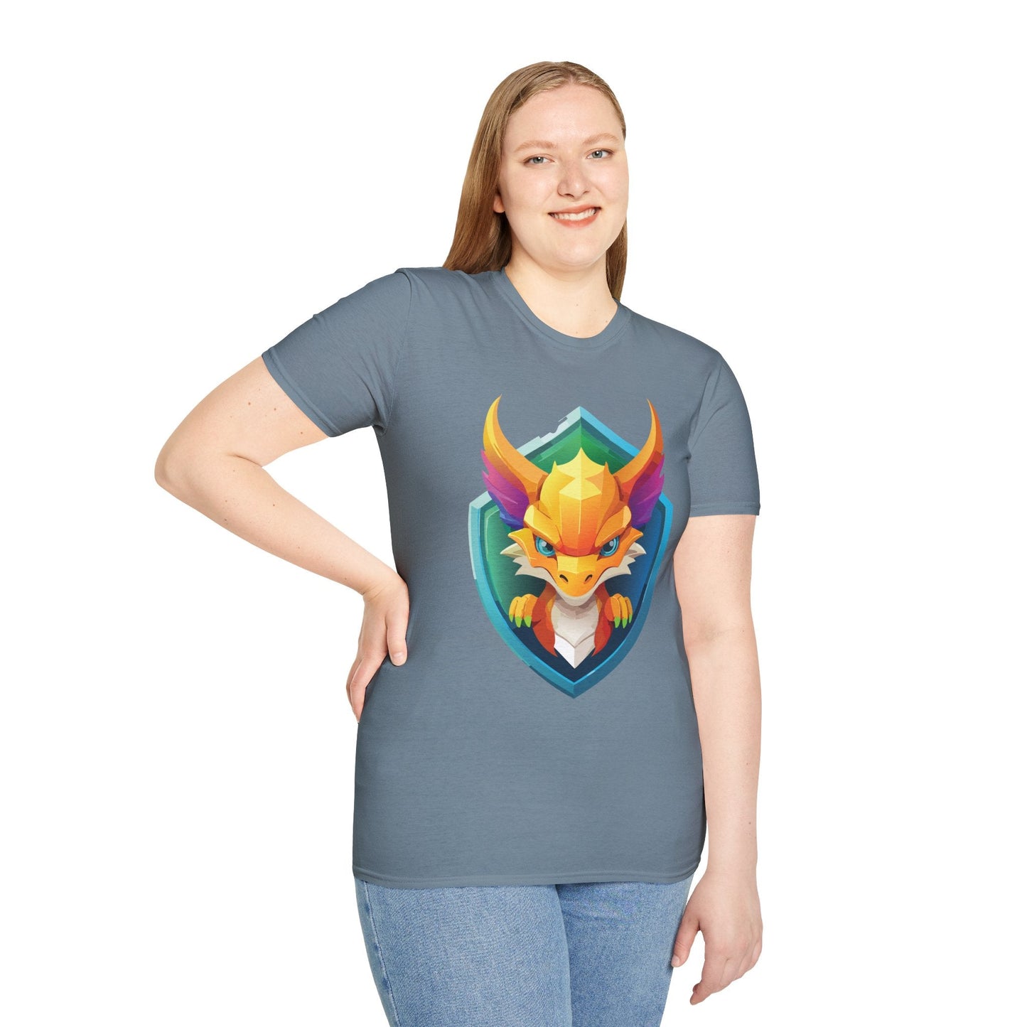 Dragon Graphic Unisex Cotton Softstyle Art Design Tee With Animals 11