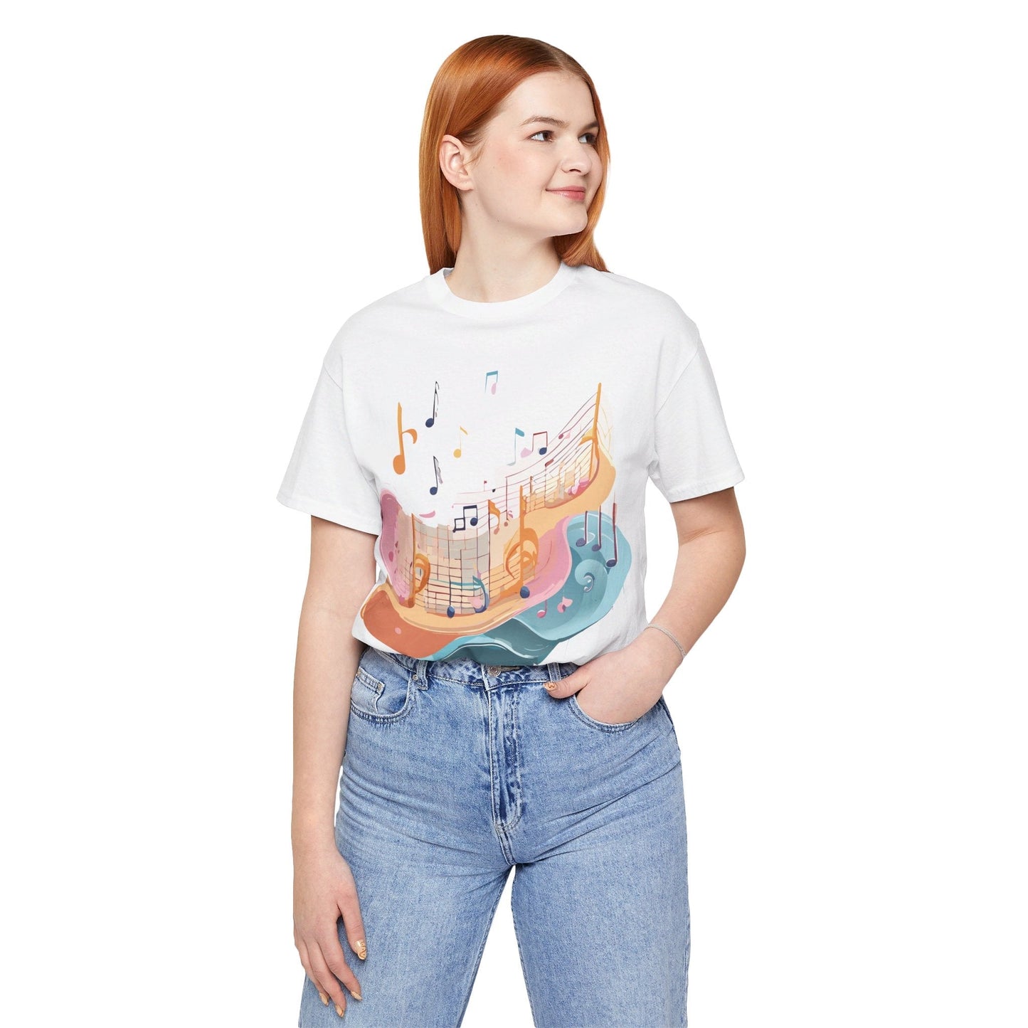 Music Graphic Unisex 100 Cotton Vintage Art with Musical Elements Tee 28