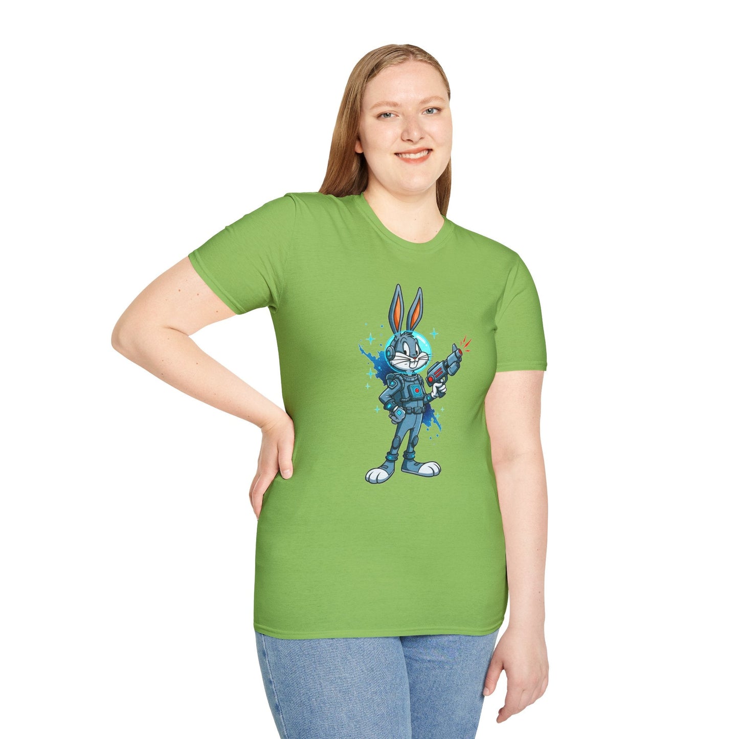 Cartoon Bunny Graphic Unisex Cotton Animal Animation Artwork Design Tee 32