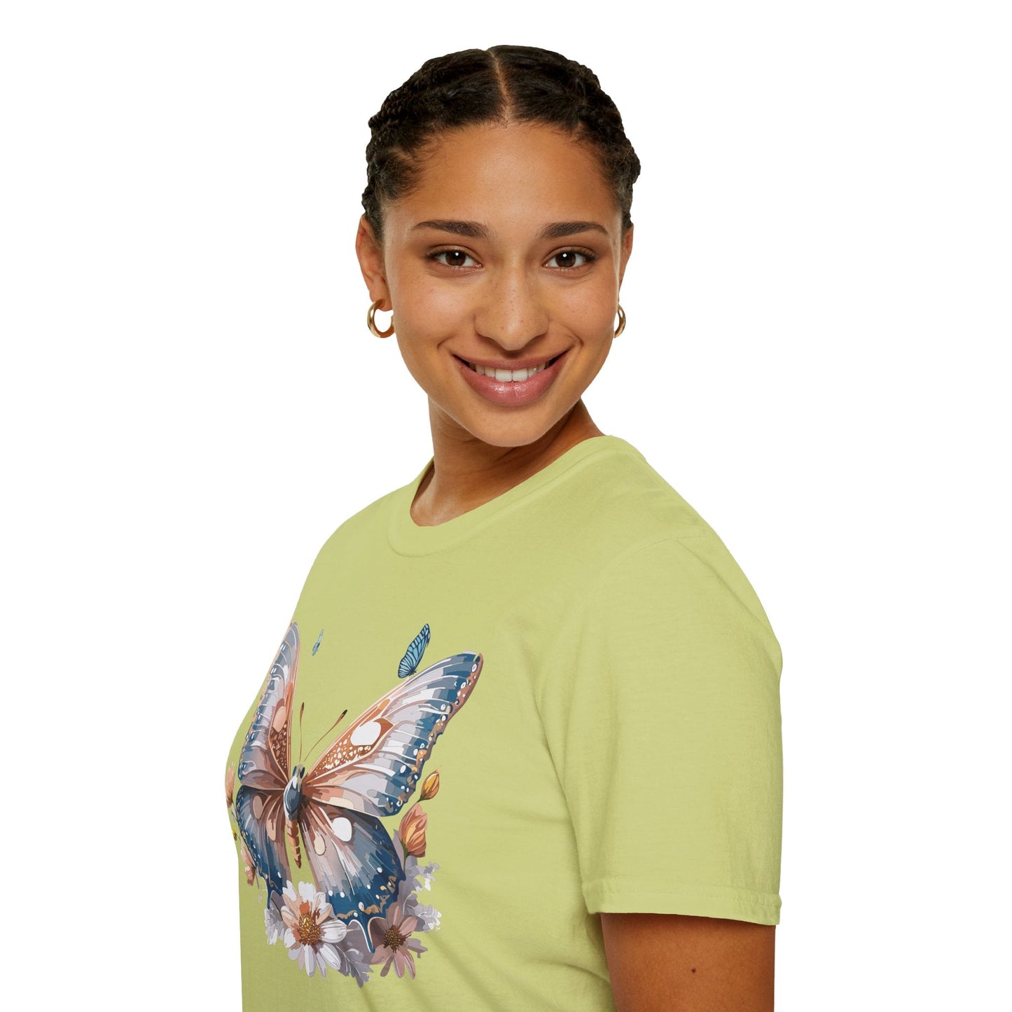 Butterfly Shirt Unisex Monarch Design Gildan 64000 Ring Spun Cotton Softstyle Tee For Comfort