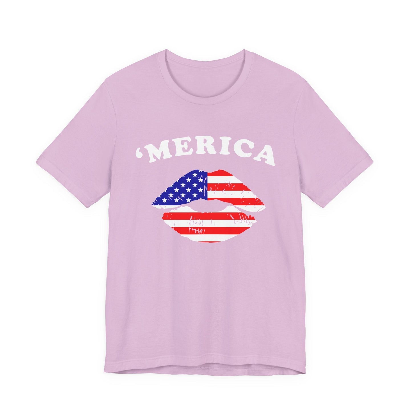 American Flag Lip Graphic Unisex Cotton T-Shirt a9