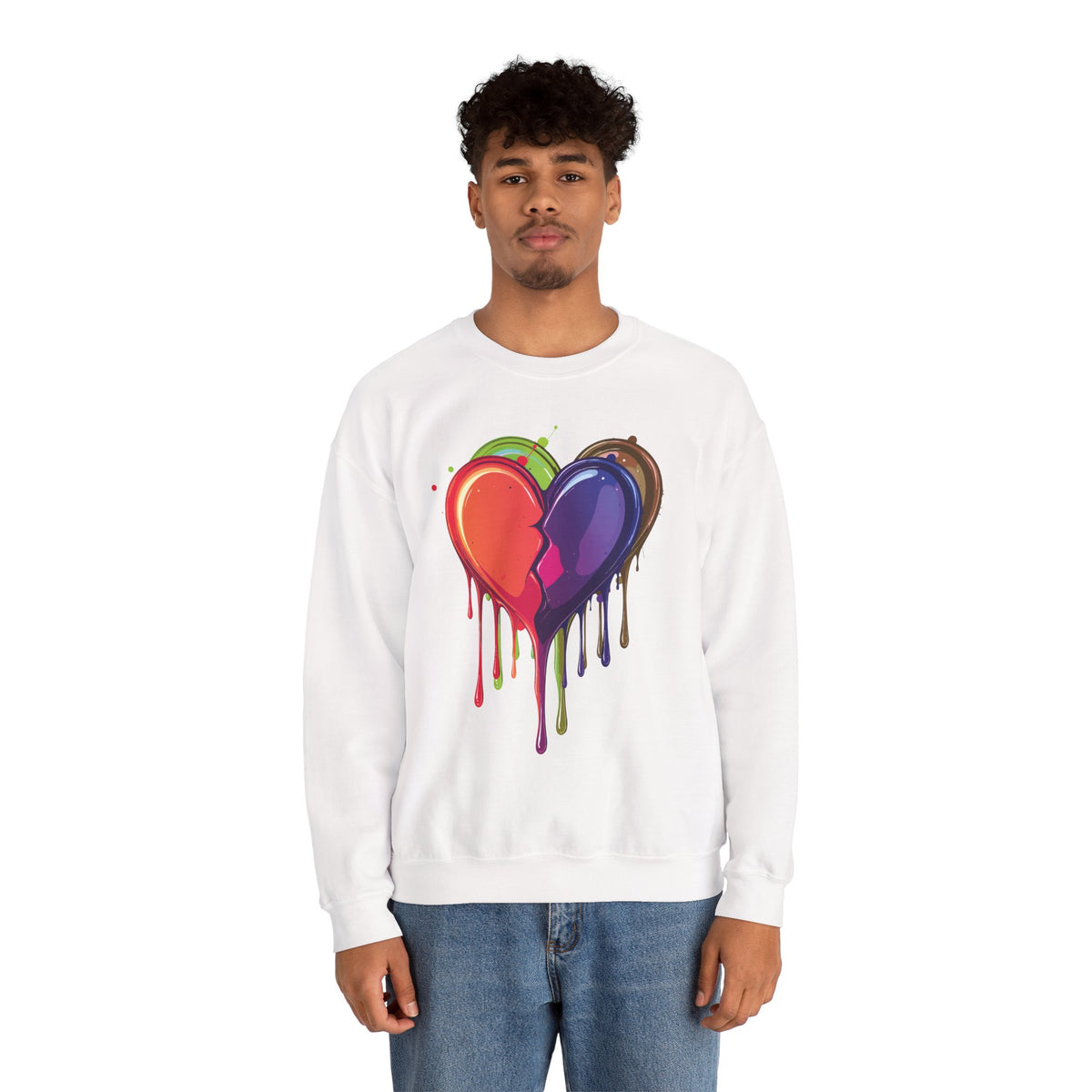 Heart Graphic Valentine's Day Sweatshirt Unisex 50/50 Cotton-Poly Sweatshirt w19