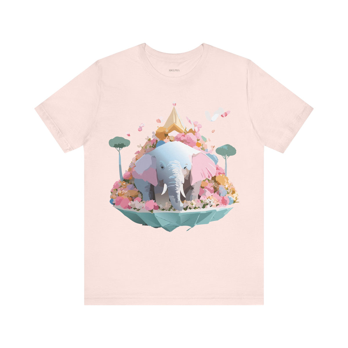 Elephant Graphic Unisex Cotton Bella+Canvas Tee with Art Animal Design d11