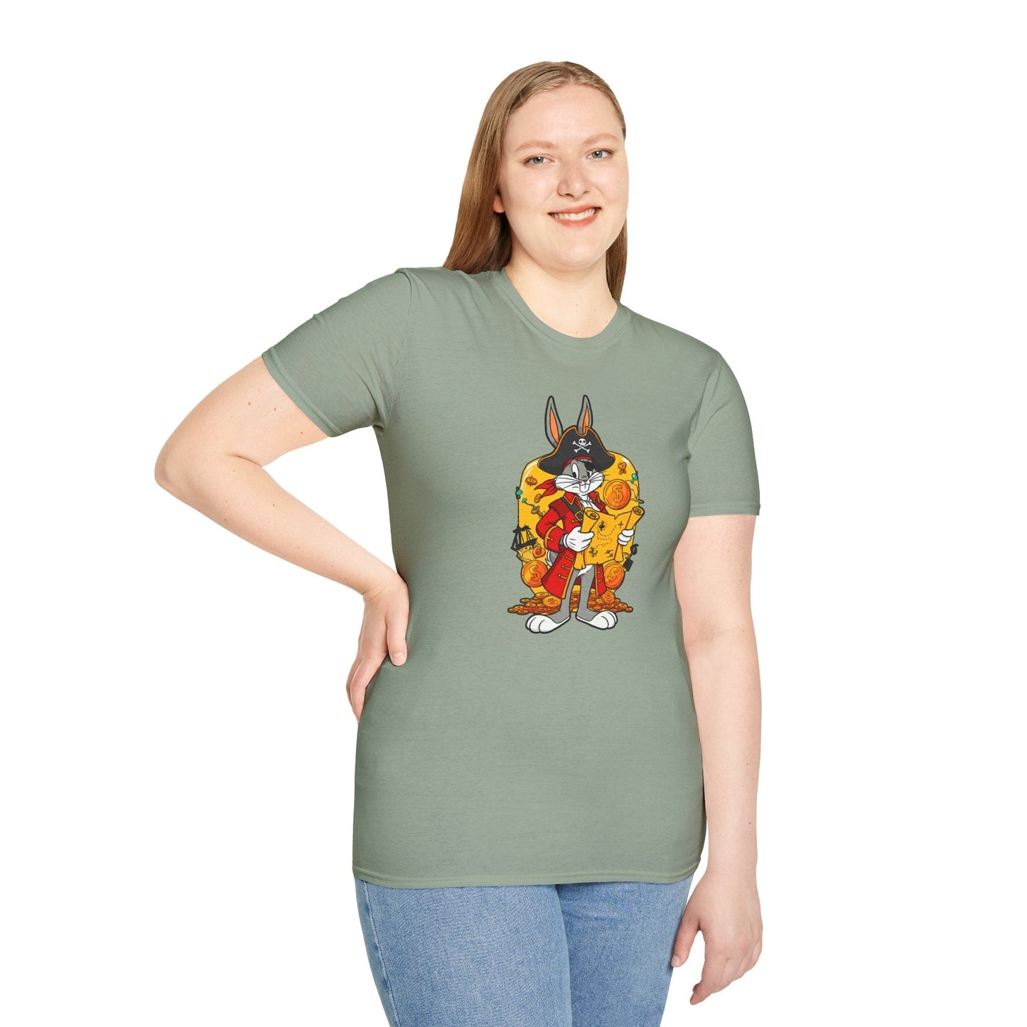 Cartoon Bunny Graphic Unisex Cotton Animal Animation Artwork Design Tee 29