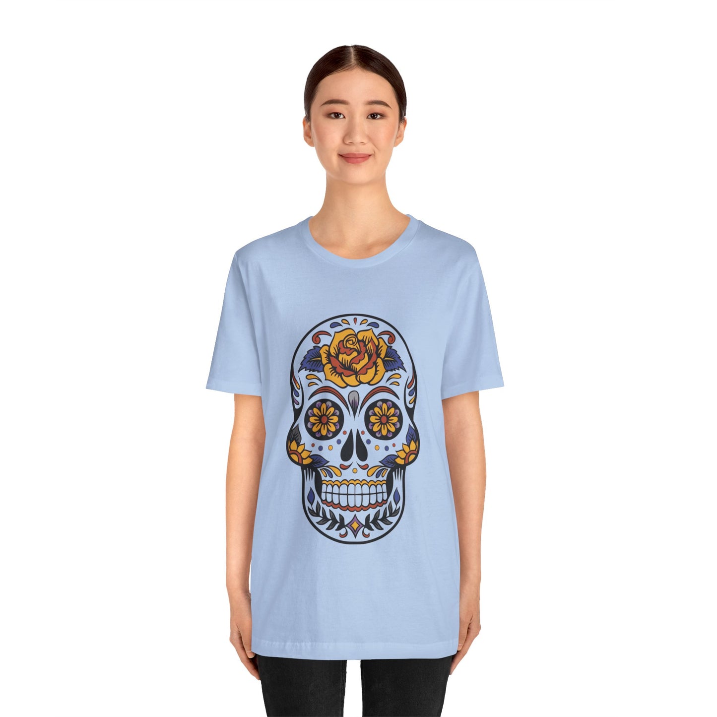 Unisex Cotton Tee Shirt with Skull