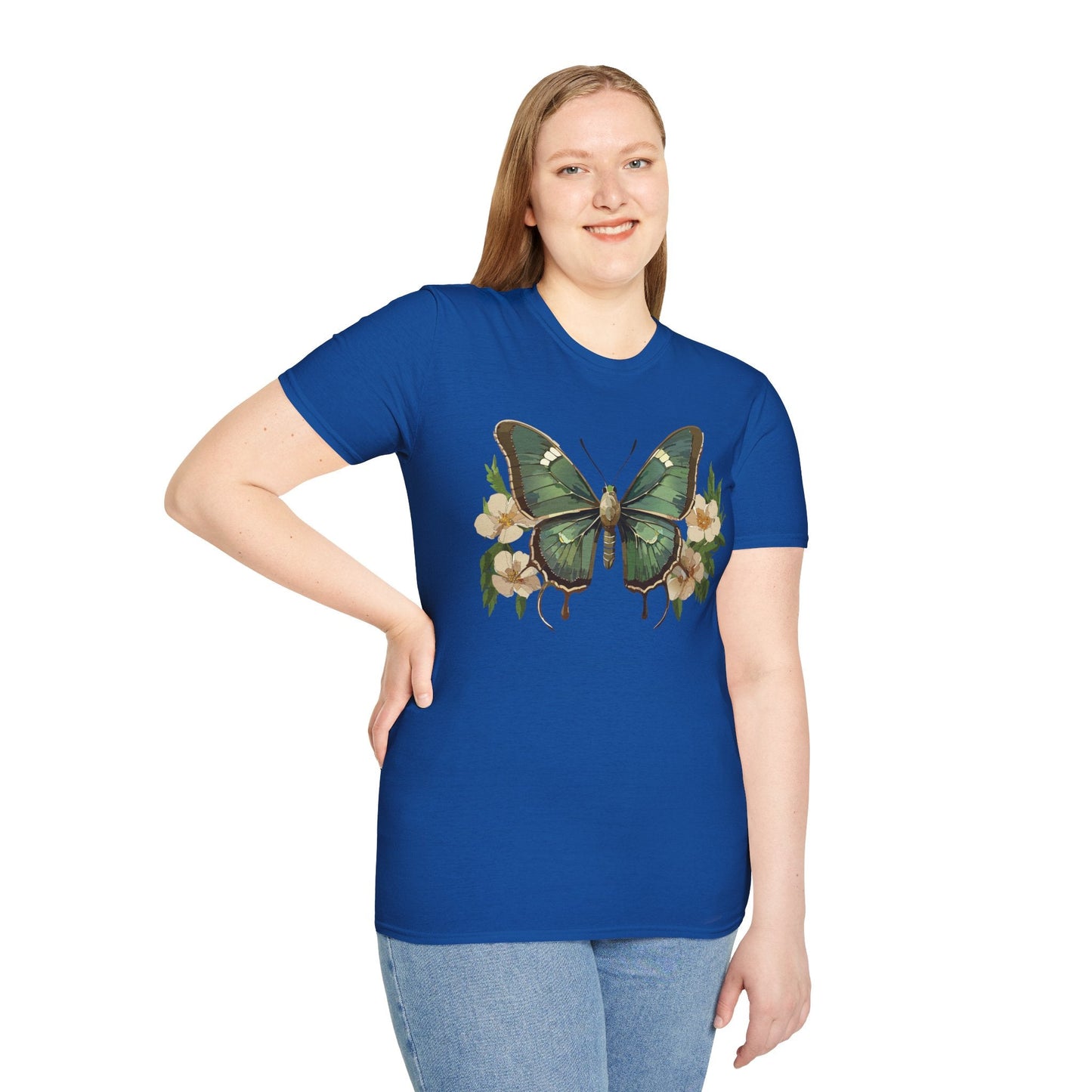 Butterfly Shirt Monarch Style Unisex T Shirt Gildan Softstyle 64000 100 Percent Ring Spun Cotton