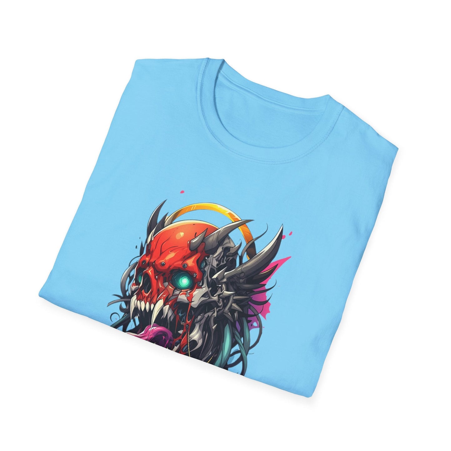 Skull Tee Shirt Unisex Skeleton Art Design Gildan Softstyle 64000 100 Percent Ring Spun Cotton