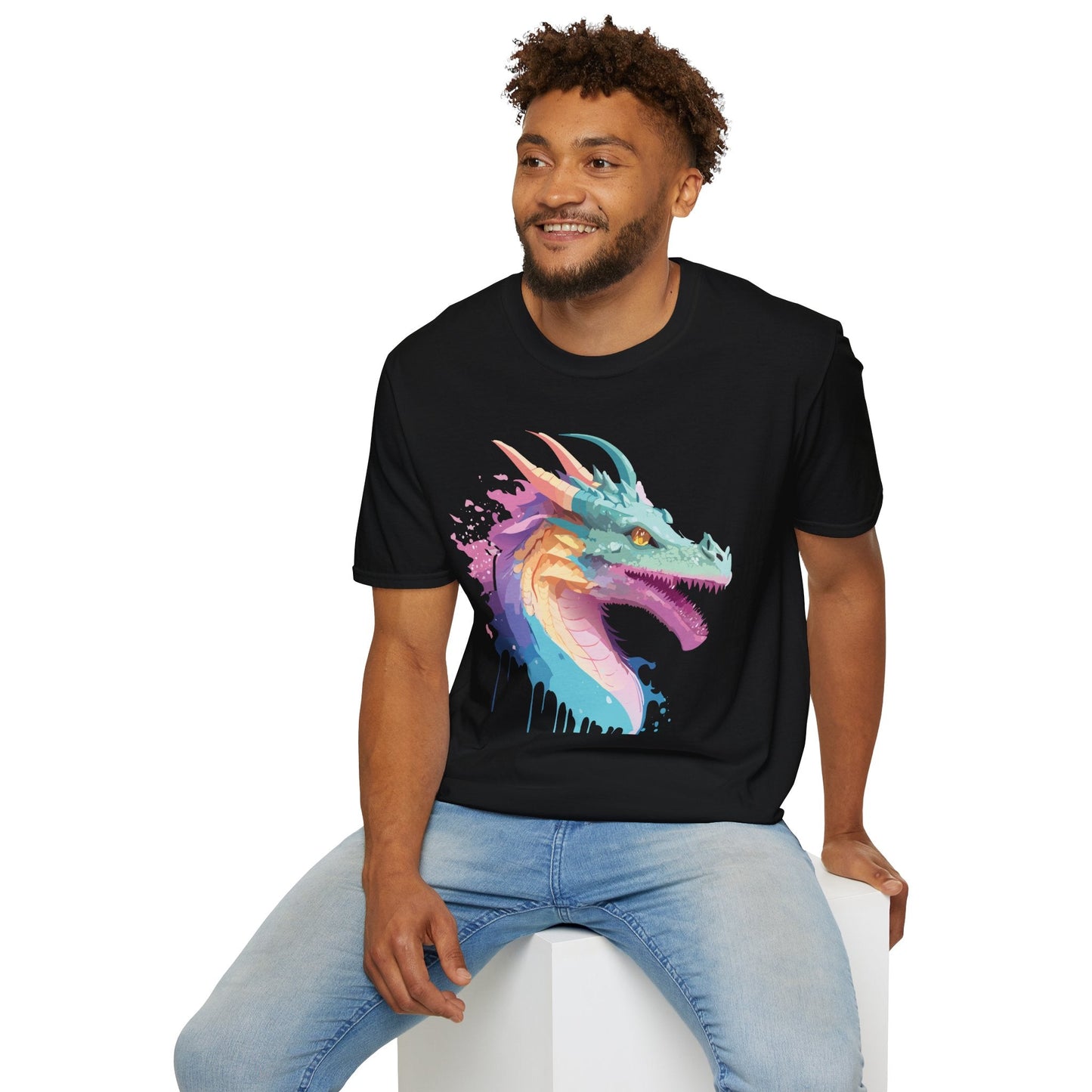 Dragon Graphic Tee Unisex Short Sleeve Dragon Shirt With Animal Design Gildan SoftStyle 64000