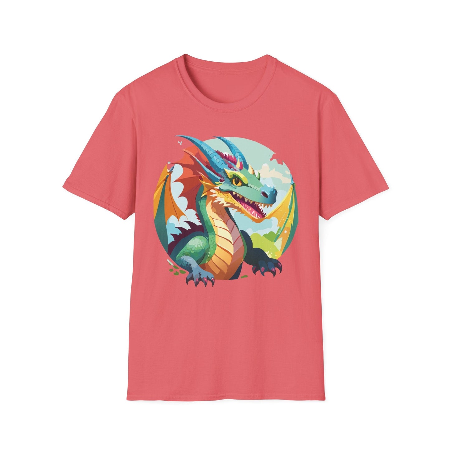 Unisex Dragon Graphic Tee By Gildan Softstyle 64000 Short Sleeve Cotton Tee Art Design