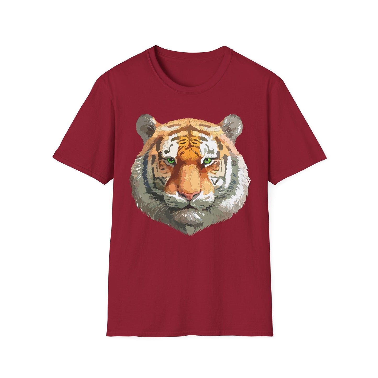 Tiger Print Shirt Unisex Animal Tee Gildan Softstyle 64000 Cotton Comfort