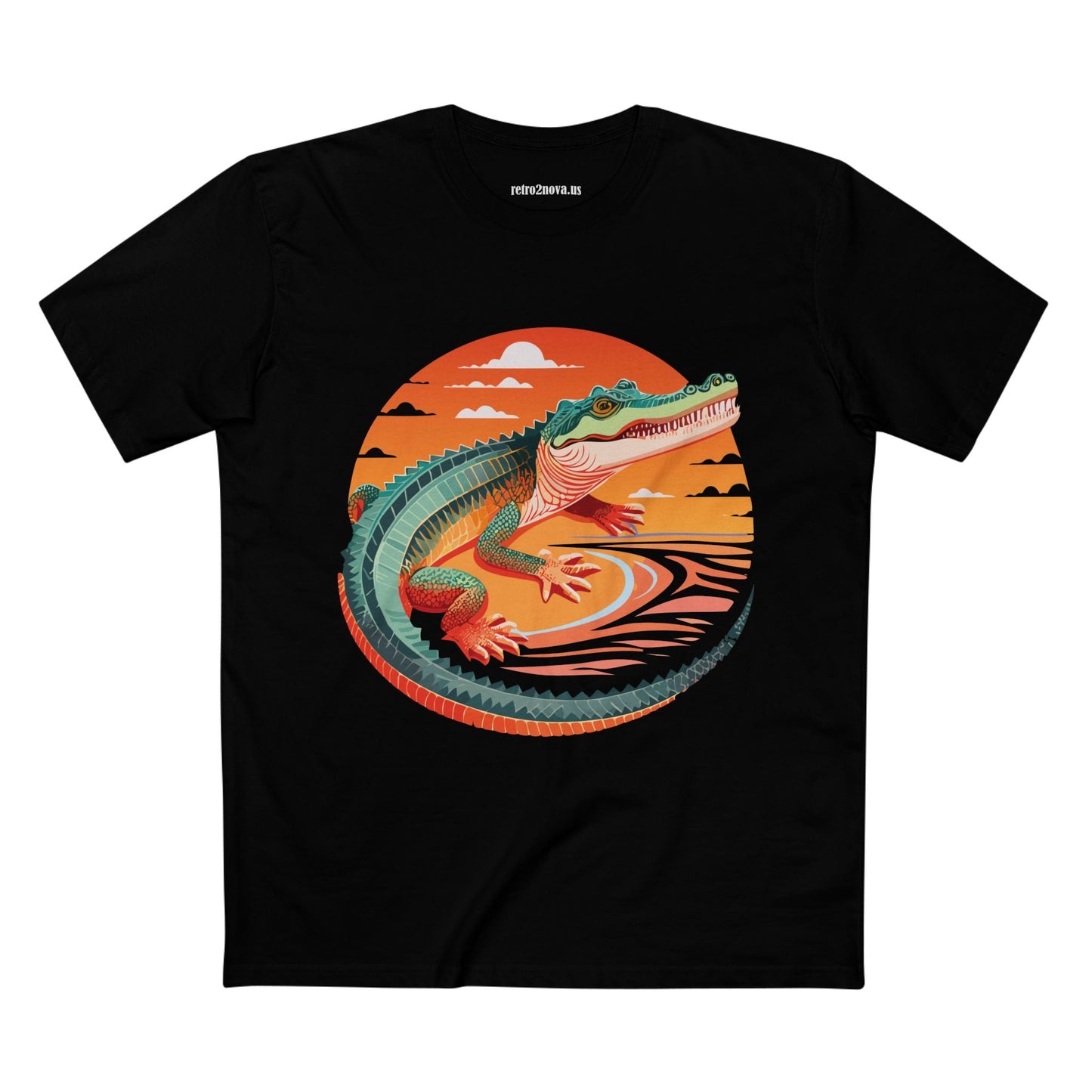 Unisex Crocodile Animal Shirt Premium Cotton Tee With Original Art Design From Retro2Nova Art Collection
