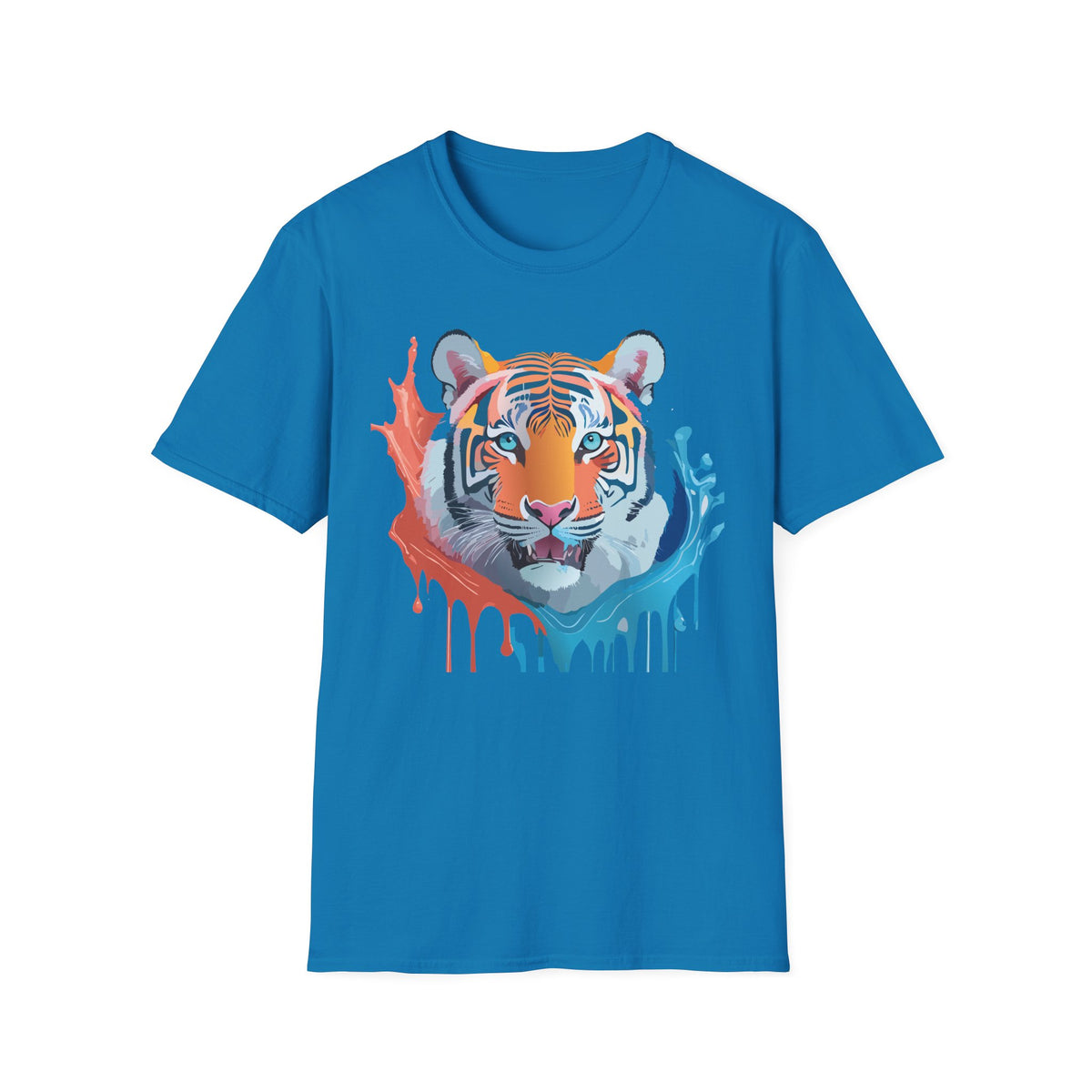 Color Splash Tiger T-Shirt | Watercolor Tiger Face Tee