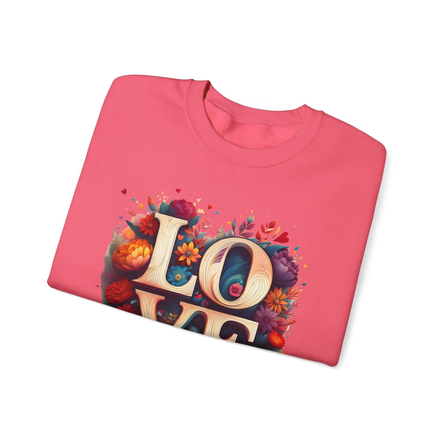 Floral Love Sweatshirt Unisex Valentines Day Gift Love Flower Crewneck Sweatshirt