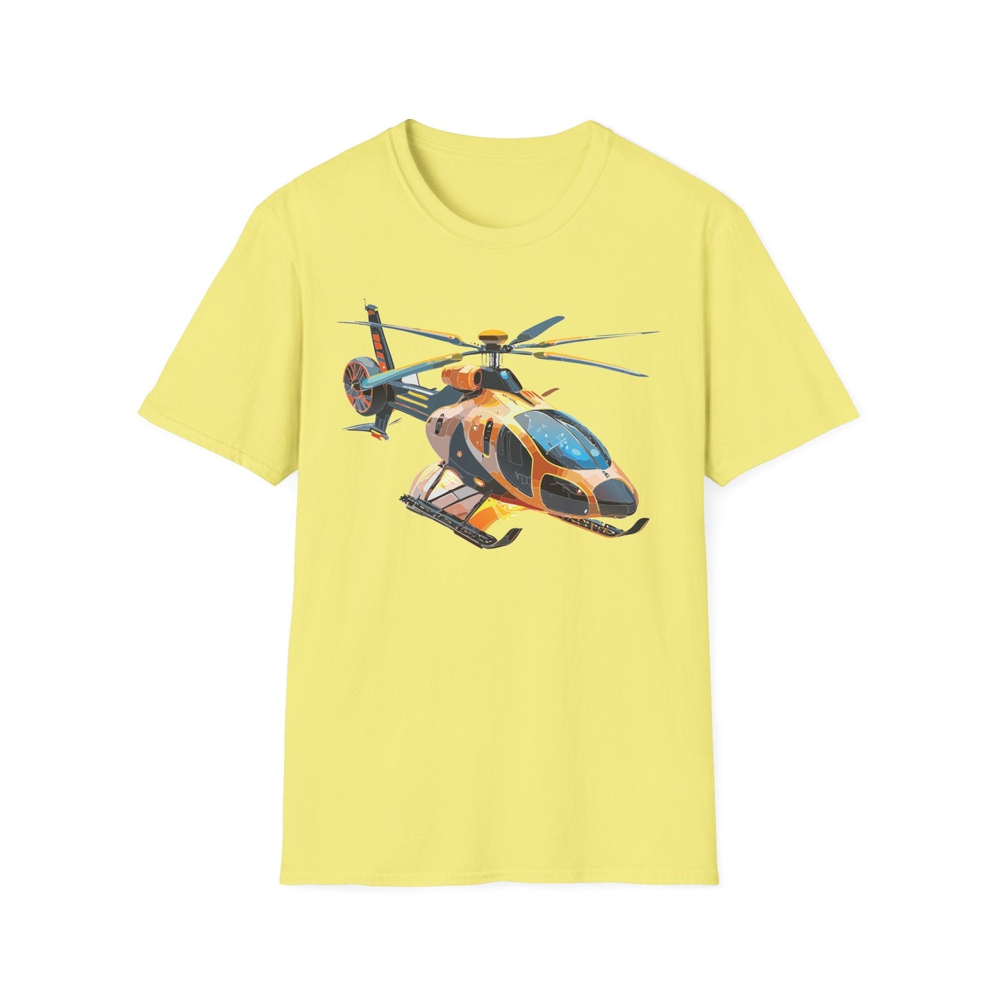 Chopper Helicopter Graphic Unisex Cotton Softstyle Short Sleeve Tee 3